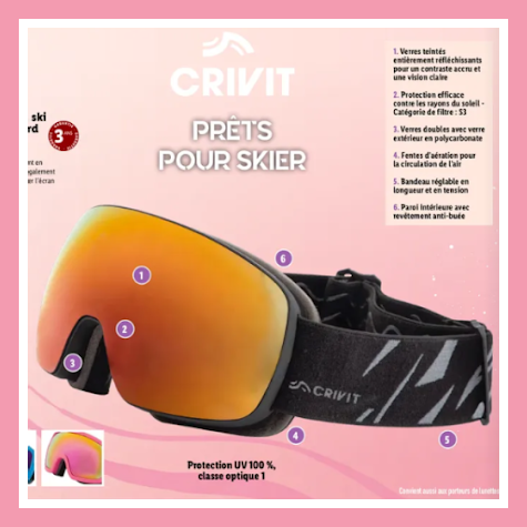 Caractristiques des lunettes de snowboard et ski