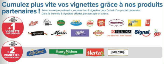 Marques produits partenaires vignettes Sabatier Carrefour