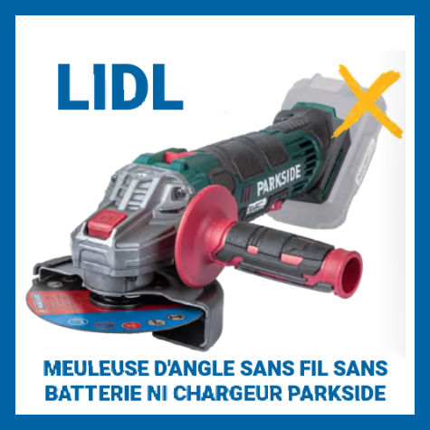 Meuleuse d'angle sans fil ni batterie Lidl Parkside