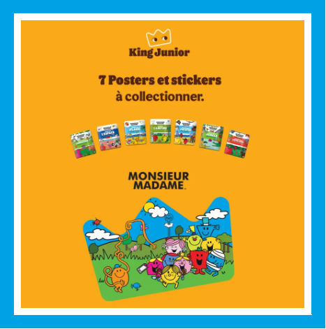 Posters et stickers Monsieur Madame menu enfant Burger King