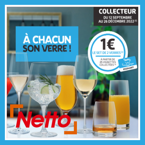 Netto collecteur vignettes Royal Limoges verres  1