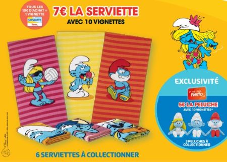 Vignettes Netto Les Schtroumpfs 2026&nbsp;: Serviettes de Plage � 7� et Peluches � 5�