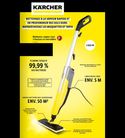 Kärcher Nettoyeur vapeur KST 2 Upright Easy Fix, 1600 W