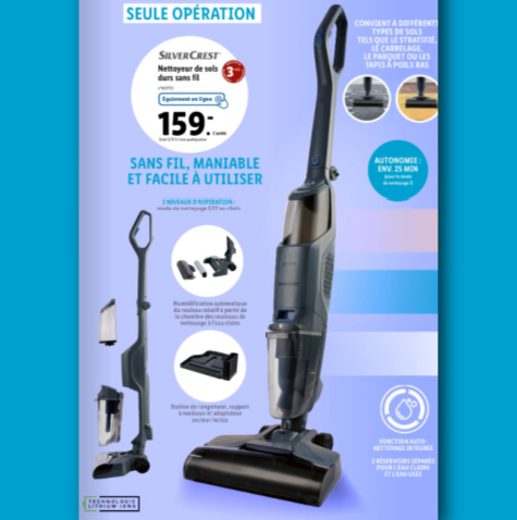 Lidl nettoyeur de sols durs sans fil Silvercrest