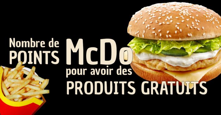 Nombre de points mcdo pour avoir un menu gratuit ou un produit offert