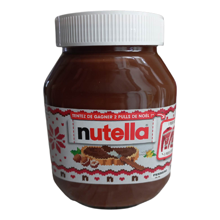 Exemple de pot porteur de l'offre pulls de Nol Nutella