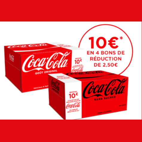 10 euros rembourss pour achat Coca-cola pack de 20 x 33cl
