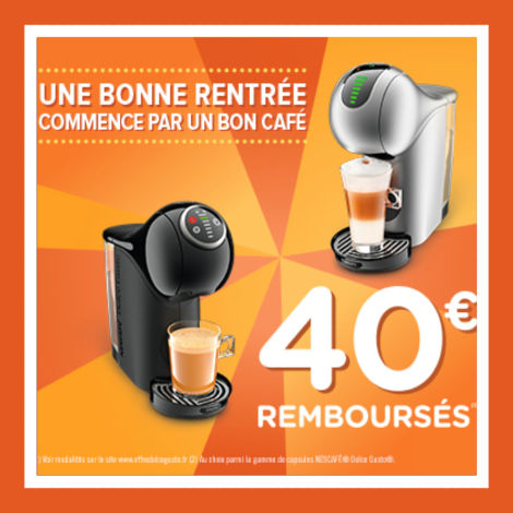 Offre de remboursement Dolce Gusto