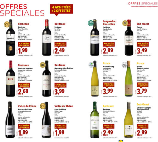 Offres spciales foire aux vins Lidl