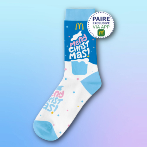 Paire de chaussettes Mcdo Xmas Socks exclusive application Mcdo+ du 8 dcembre