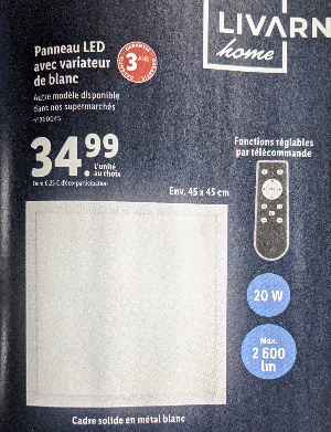 Panneau LED (vu en catalogue)