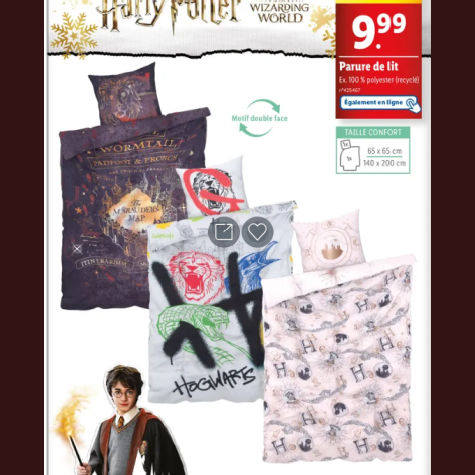 Lidl parure de lit Harry Potter