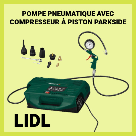 Pompe pneumatique avec compresseur à piston Lidl Parkside