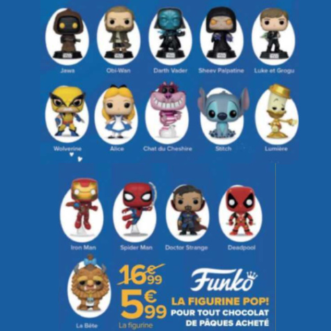 Liste des 15 figurines Funko Pop Carrefour  5,99 pour Pques 2024