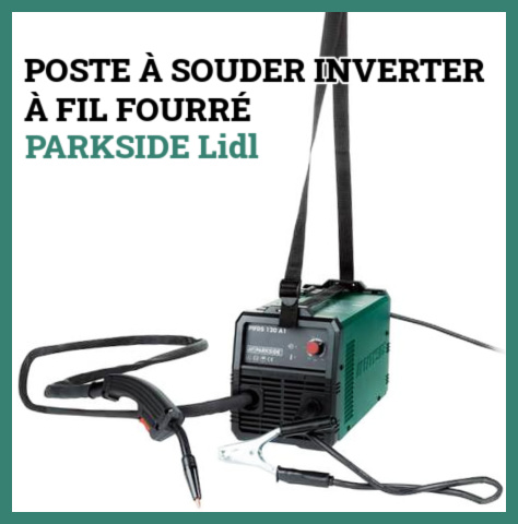 Poste à souder Inverter à fil fourré Lidl Parkside 89€