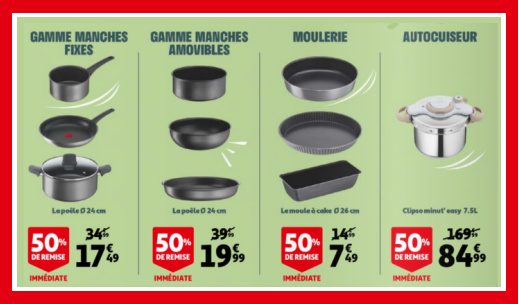 Produits de l'offre Auchan reprise poles casseroles Tefal SEB