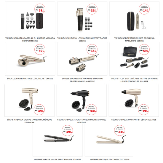 Liste des appareils Babyliss vignette Magasins U 2026