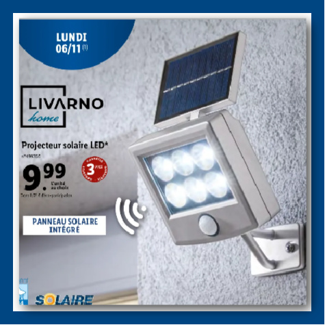 Projecteur solaire LED Lidl Parkside