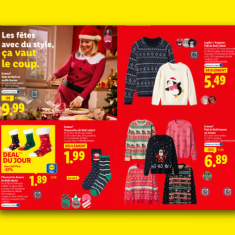 Arrivage pull de Nol Lidl 2025 en promo catalogue
