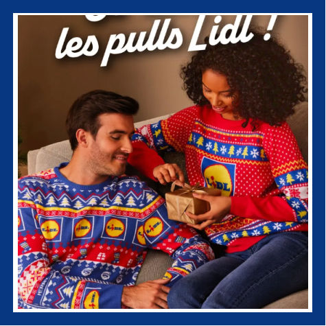 Arrivage pull de Nol Lidl 2023 en promo catalogue