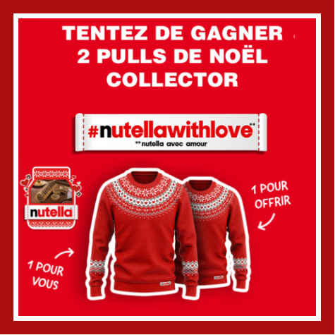 Nutella.com code jeu pulls de Nol Nutella  gagner