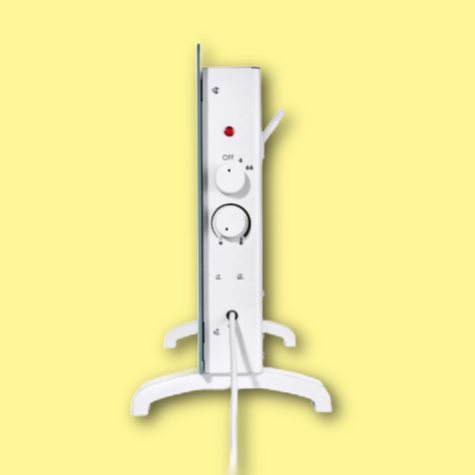 Vue de profil du radiateur en verre Lidl Tronic