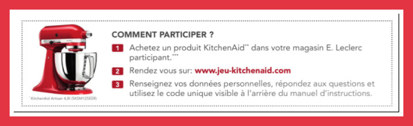 Rglement du jeu Leclerc  code KitchenAid