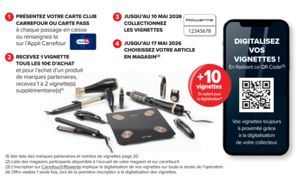 Comment avoir les vignettes Rowenta chez Carrefour