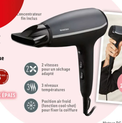 Sche-cheveux  technologie ionique Lidl SilverCrest