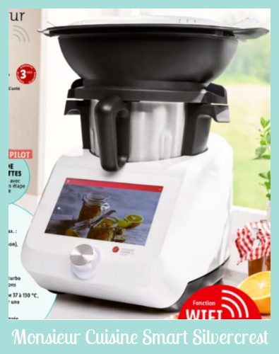 Monsieur Cuisine Smart Robot Multifonction SilverCrest 1000W Blanc - Version 2022 Avec Reconnaissance Vocale