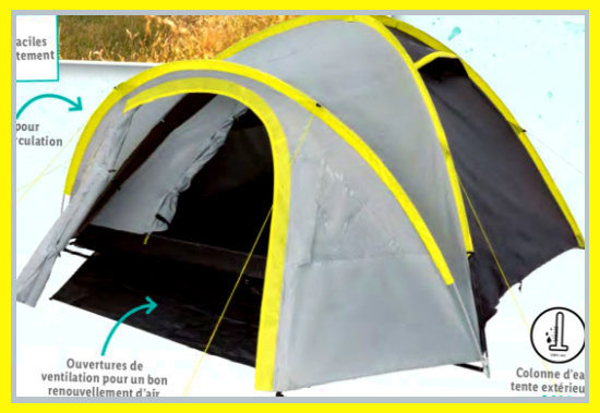 Tente de camping  double toit 4 personnes Lidl Rocktrail 