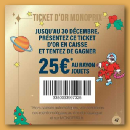 Ticket d'Or Monoprix