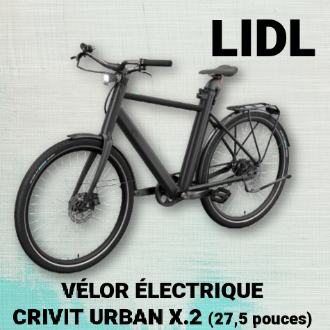 Vlo lectrique Urban X2 Lidl Crivit pour homme