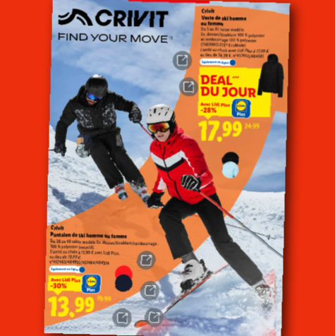 Veste de ski Lidl Crivit homme ou femme  17,99 euros