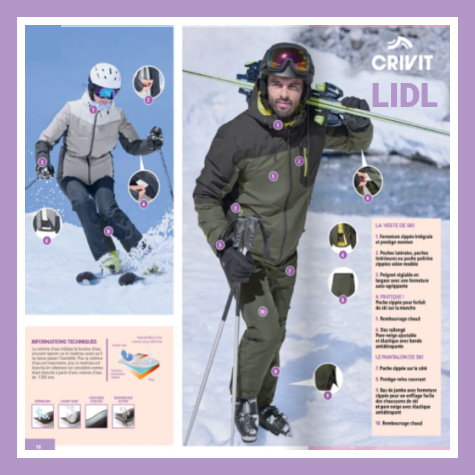 Veste de ski adulte Lidl Crivit homme ou femme