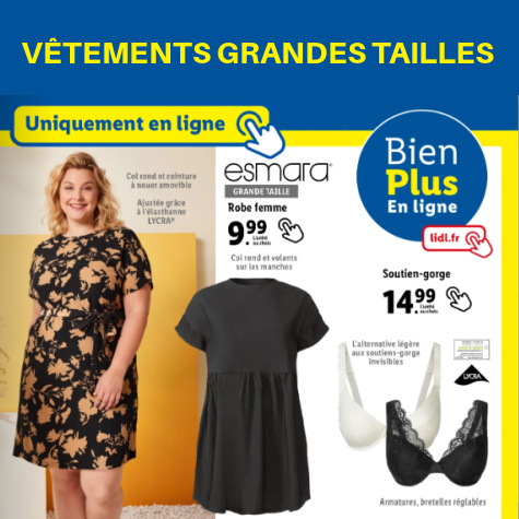 Lidl.fr vetements grandes tailles homme et femme Livergy Esmara en ligne