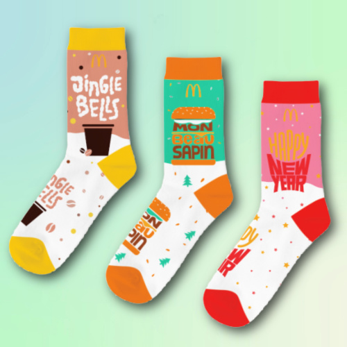 Mcdonalds xmas socks chaussettes de Nol Mcdo 2023