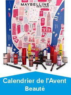 Maybelline New-York - Calendrier de l\'Avent 2021 - 24 Produits de Maquillage Grands Formats - Rouge  Lvres Superstay Matte ink, Crayon Tattoo liner et mascara Colossal inclus